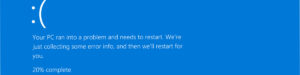 Pantalla azul de error del instalador de Windows, simbolizando la necesidad de reparar el instalador de Windows y soluciones para el error del instalador.