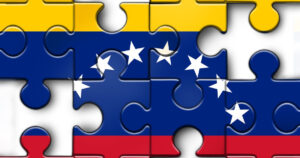 Bandera de Venezuela en forma de rompecabezas, simbolizando el proceso de paz y derechos humanos en Venezuela.