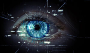 Ojo humano con diseño digital y códigos, representando Noticias Tecnología.